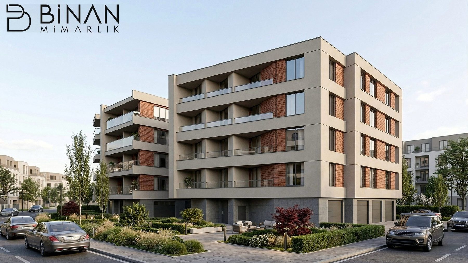 Akşam görünümü ve avlu — Çankaya Konutları